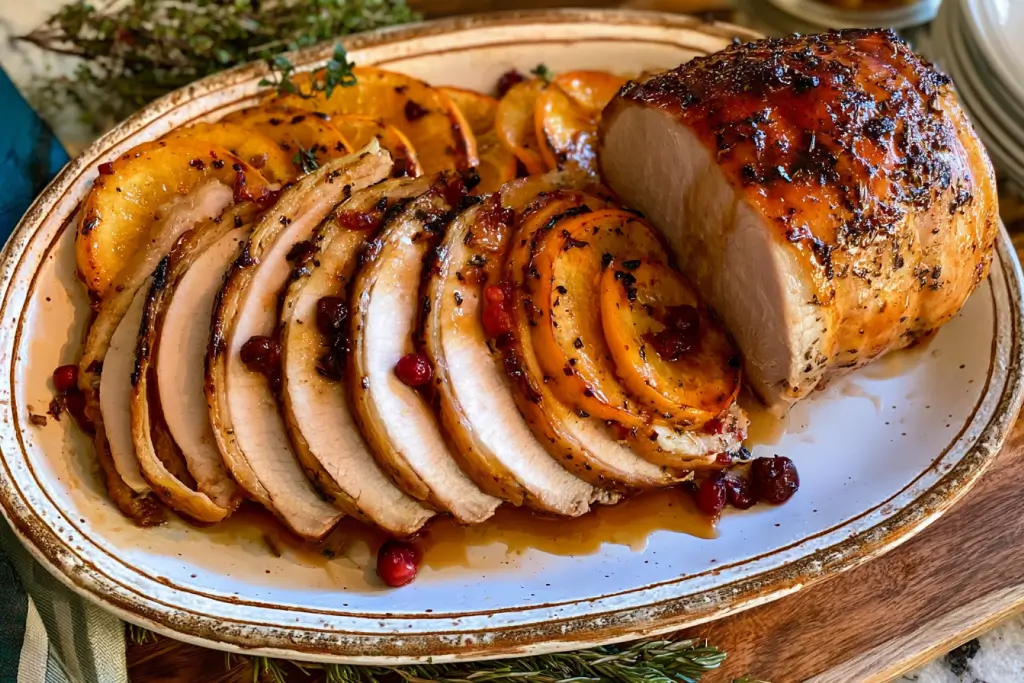 Thanksgiving Cranberry Dijon Pork Loin Roast with Apple Cider Glaze Recipe 4 Thanksgiving cranberry Dijon pork loin roast with apple cider glaze