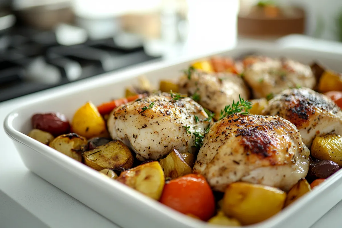 Simply Delicious Chicken and Veggies Dinner Recipe 1 Simply Delicious Chicken and Veggies Dinner Plated