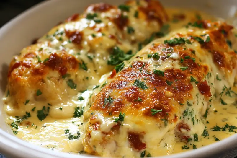 Smothered Cheesy Sour Cream Chicken 4 Cheesy sour cream chicken bake