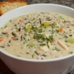 Hearty chicken and rice soup