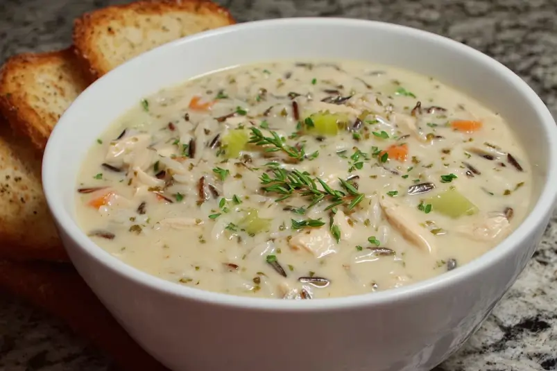 Hearty chicken and rice soup
