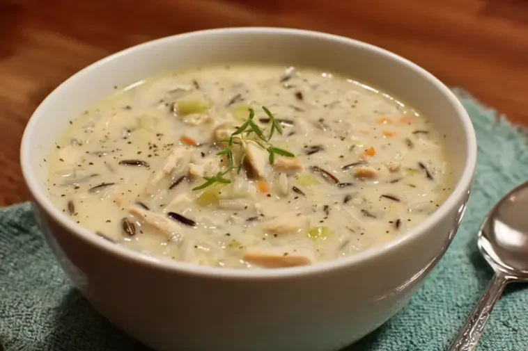 Chicken soup with wild rice