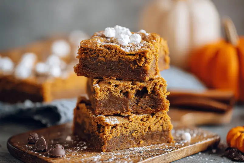 Chewy pumpkin blondies