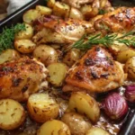 Roasted chicken and potatoes