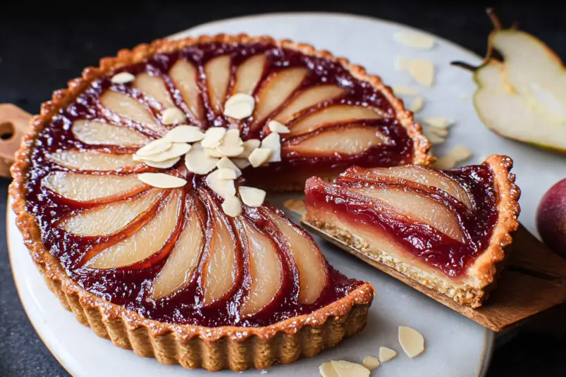 almond pear tart