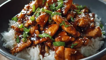 Mongolian chicken with garlic and ginger