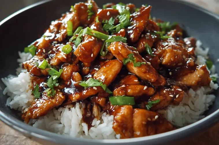 Mongolian chicken with garlic and ginger
