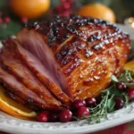 orange glazed crock pot ham