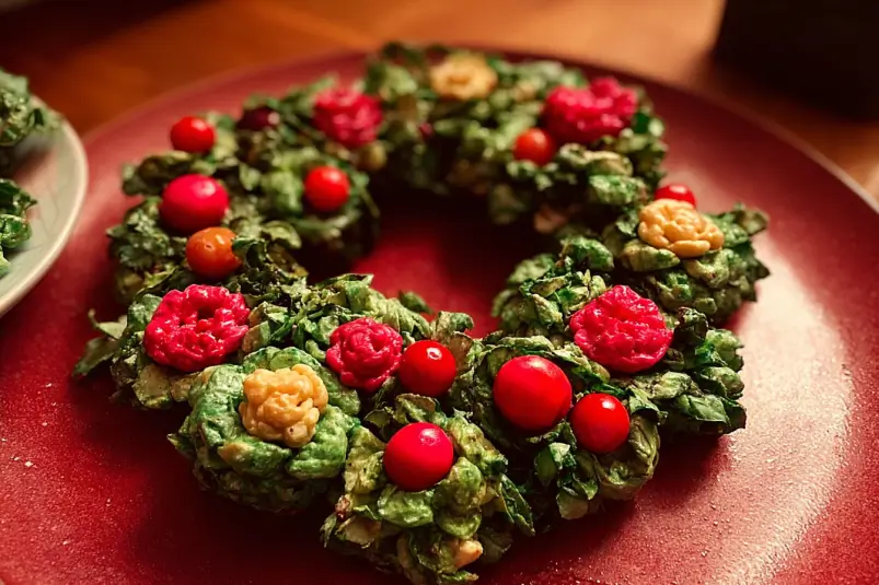 Christmas Wreaths Recipe 5 marshmallow cornflake wreaths