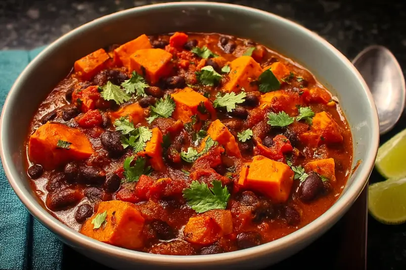 Sweet Potato & Black Bean Chili 4 easy veggie chili recipe