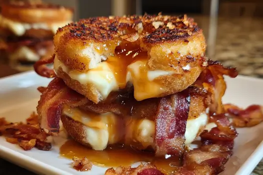 Maple bacon cheese donut