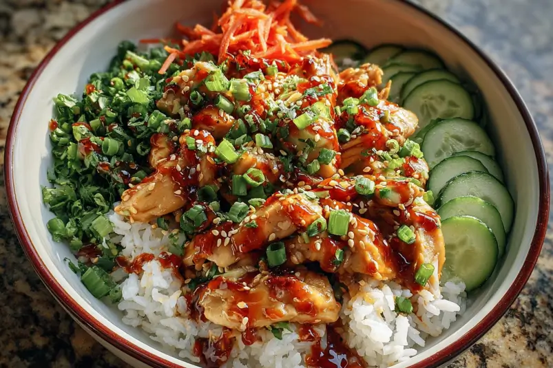 Crispy chicken rice bowl