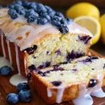 Lemon Glazed Blueberry Bread
