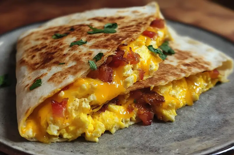 Cheesy breakfast wrap
