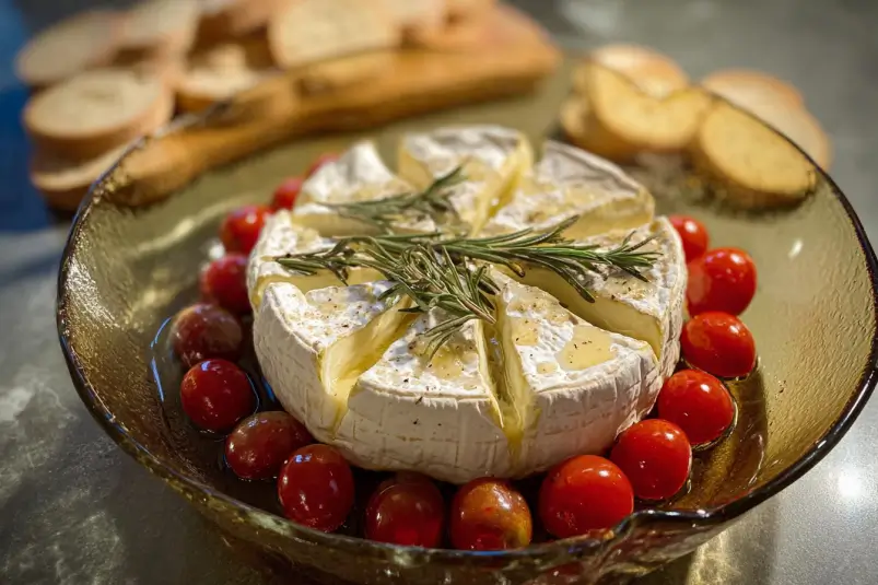 Brie with honey and nuts