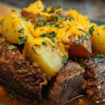 cheesy slow cooker steak dish