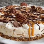 Ice Cream Pie with Caramel and Chocolate