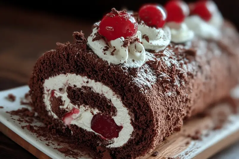 Swiss Roll Meets Black Forest 4 Swiss Roll with Cherries