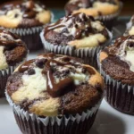 Old-fashioned black bottom cupcakes