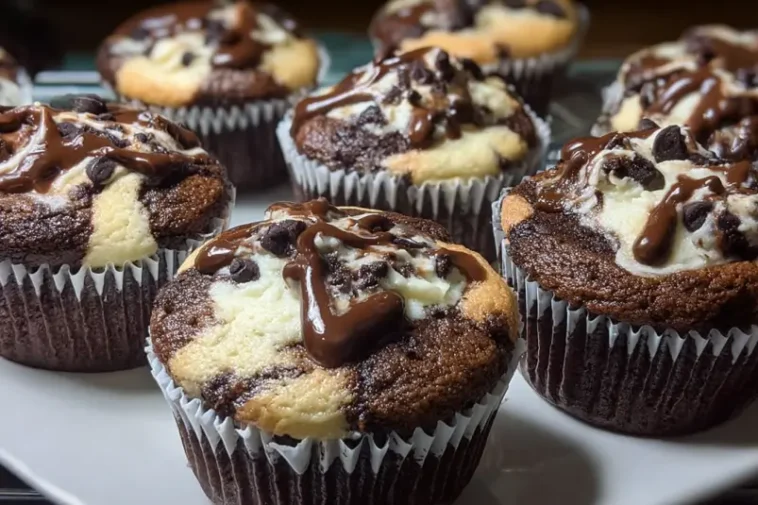 Old-fashioned black bottom cupcakes