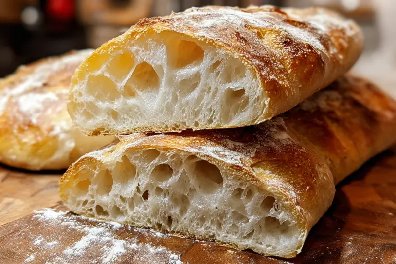 Homemade ciabatta loaf