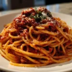 Italian spaghetti with tomato sauce