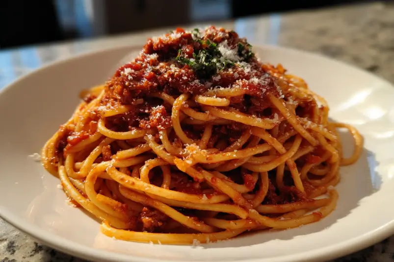 Italian spaghetti with tomato sauce