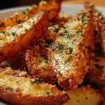 Oven-baked garlic fries