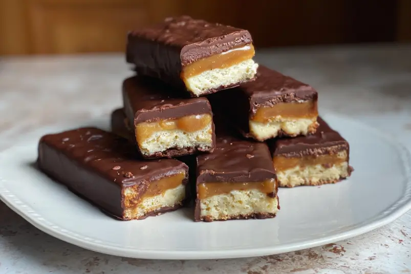 Healthy chocolate caramel bars