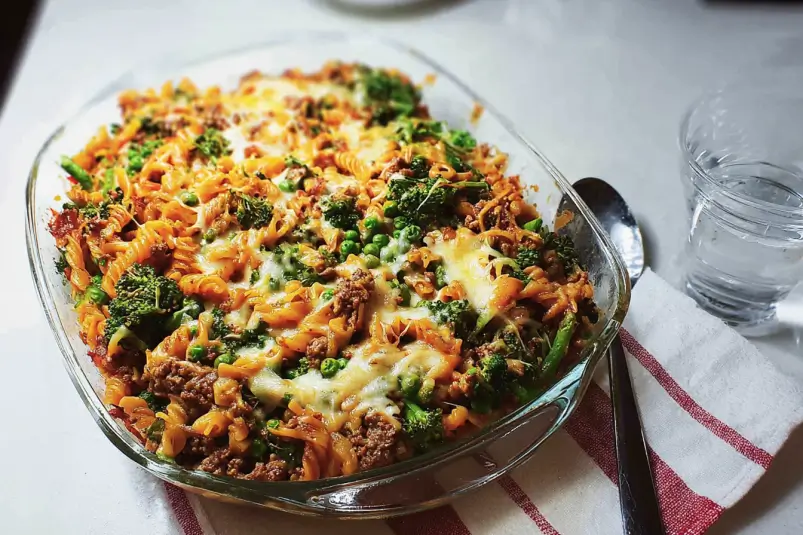Green vegetable pasta bake
