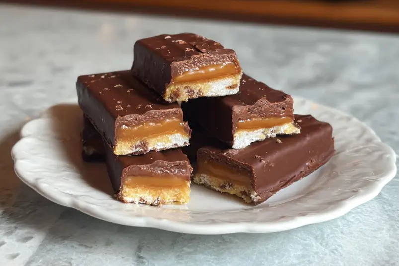 Healthy Twix Bars (Gluten-Free) Homemade Recipe 4 No-bake Twix bars