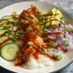 Glazed salmon bowl recipe