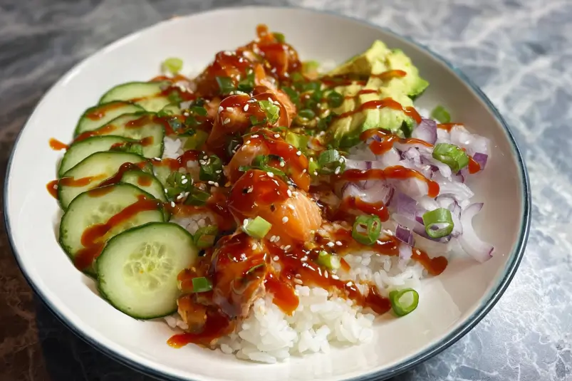Glazed salmon bowl recipe