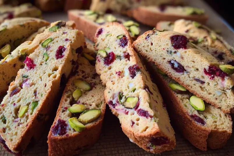 Holiday biscotti with nuts and fruit