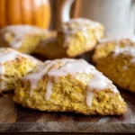 Pumpkin spice scones with glaze