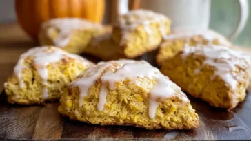 Pumpkin spice scones with glaze