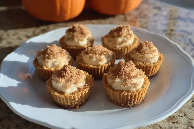 Mini pumpkin cheesecakes