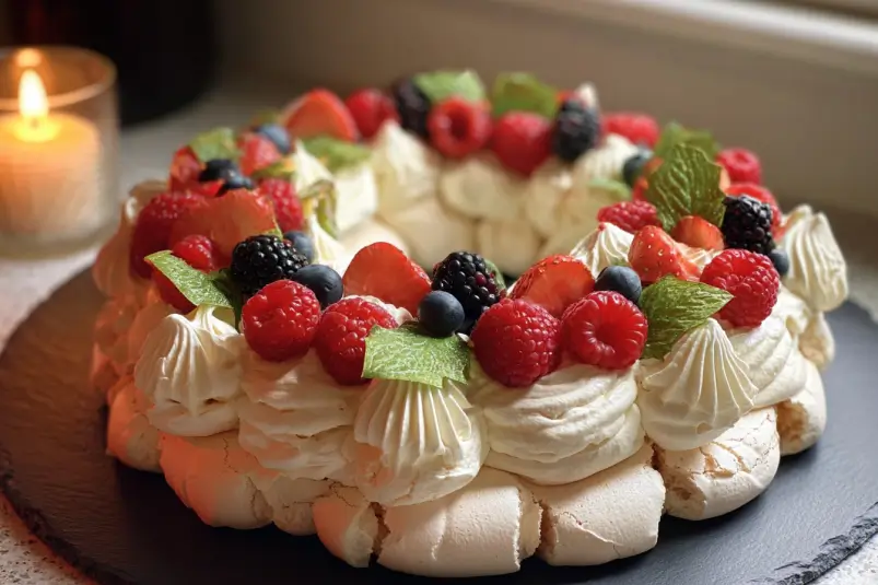 Easy Pavlova Christmas Wreath Cake Recipe 4 Pavlova Wreath Cake