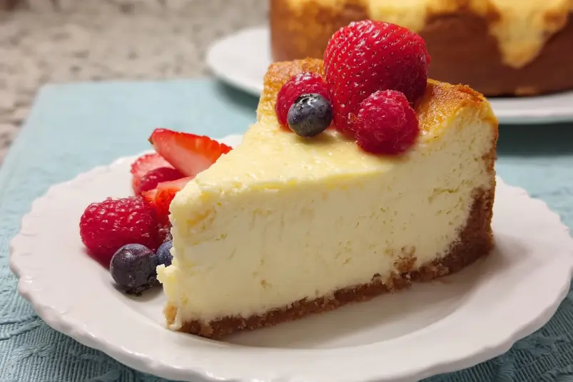 Italian Cream Cheese and Ricotta Cheesecake 4 Baked Italian cheesecake with ricotta