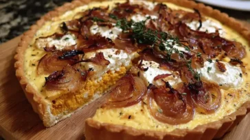 Pumpkin onion cheese tart