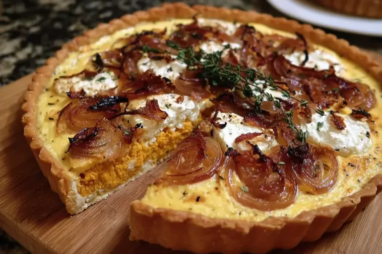 Pumpkin onion cheese tart