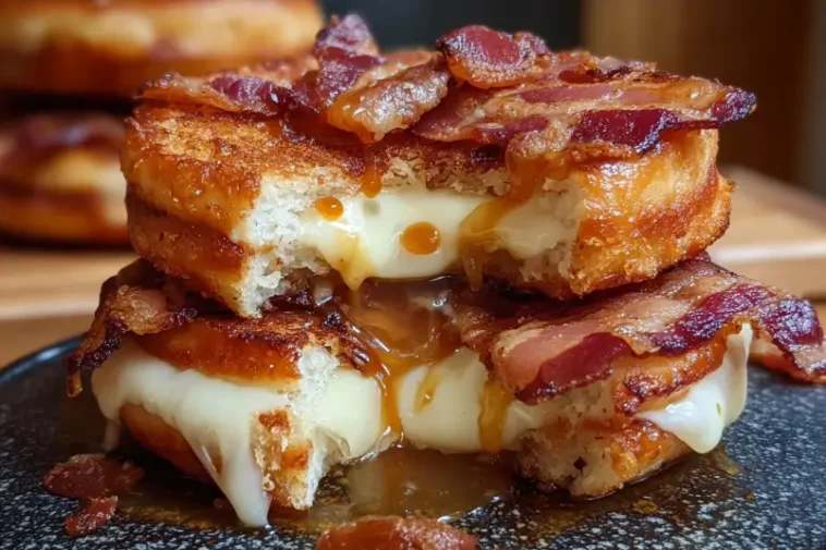 Donut breakfast grilled cheese
