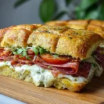 Prosciutto mozzarella sandwich