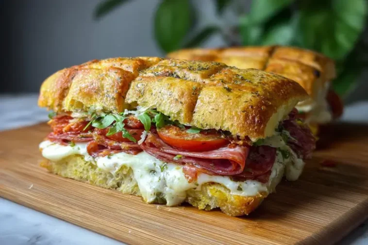 Prosciutto mozzarella sandwich