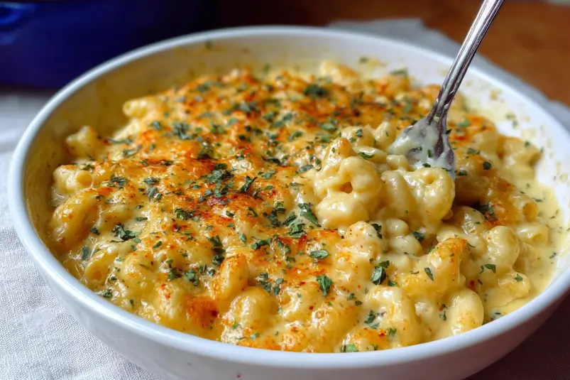 homemade mac and cheese with four cheeses