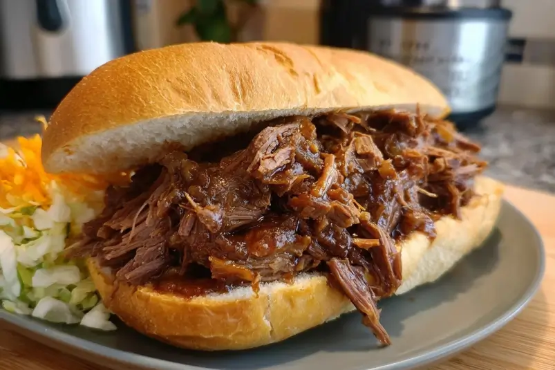 slow cooked beef sandwiches
