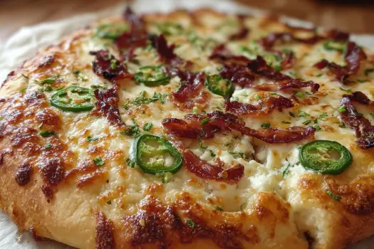 cheesy jalapeño popper pizza