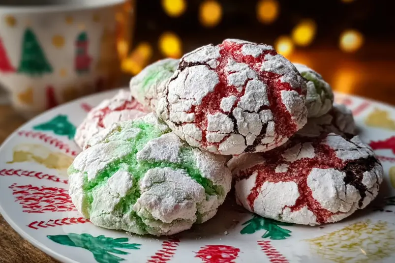 Festive crinkle cookies