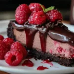 Raspberry swirl cheesecake