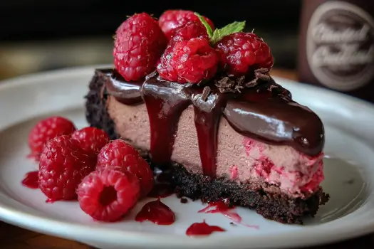 Raspberry swirl cheesecake